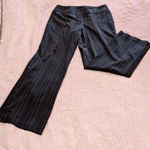 New York & Company Black and White and Pink Pinstriped Wide Leg Pants